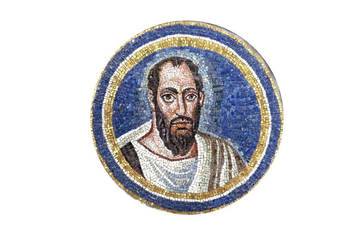 Mosaico con Il mezzo busto di San Paolo
